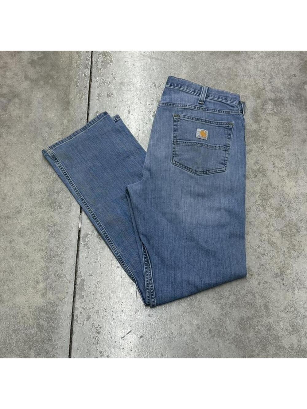 vintage carhartt faded blue relaxed fit jeans size 34 x 32